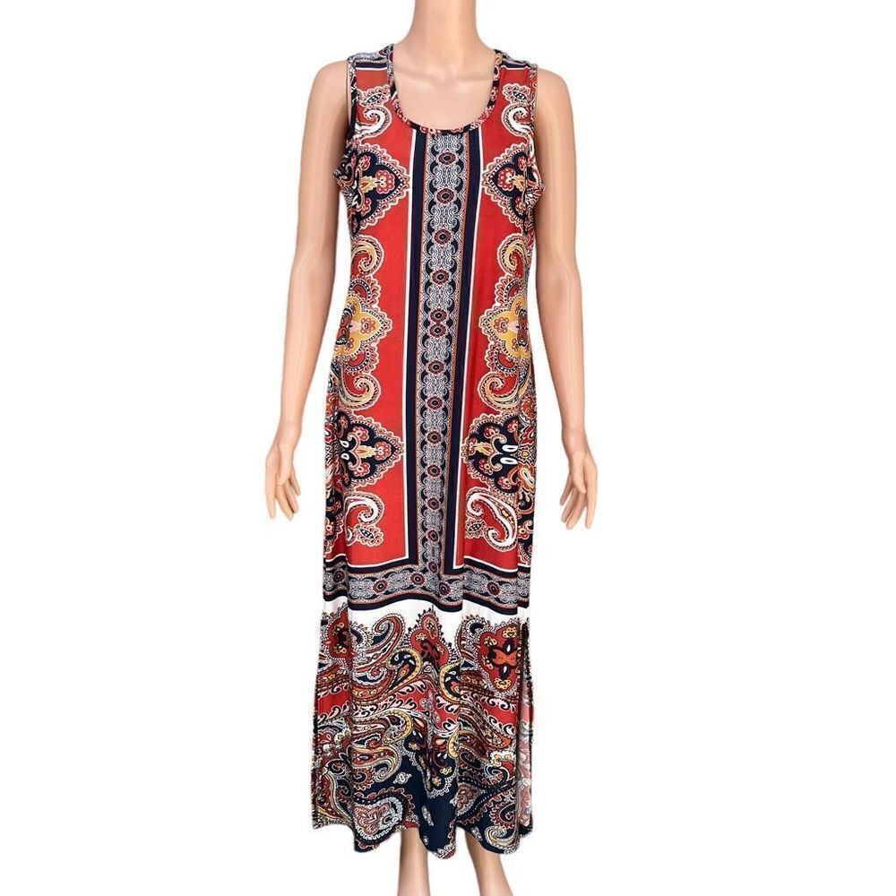 Olivia Matthew’s maxi stretch dress size S paisley print NWT